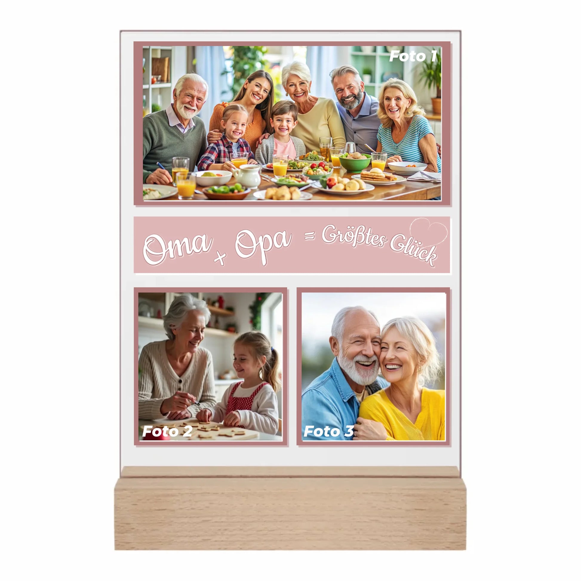 acrylglas-fotoaufsteller-15x20cm-mit-standfuß-und-fotocollage-für-oma-und-opa-mit-3-bildern-und-schriftzug-oma-plus-opa-ist-gleich-größtes-glück