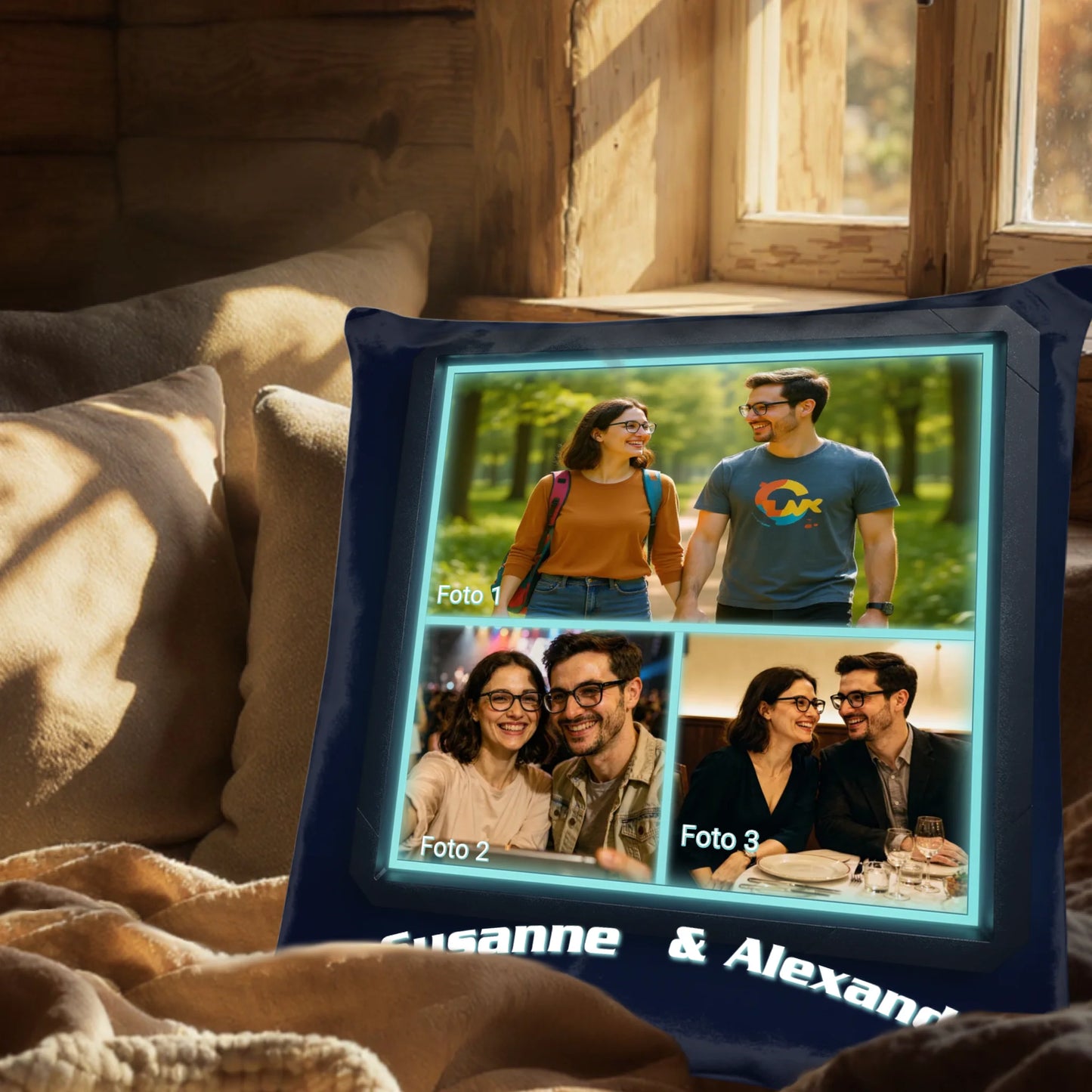 fotokissen-40x40-dunkelblau-personalisiert-mit-fotocollage-und-namen-spezielles-geschenk-für-freund