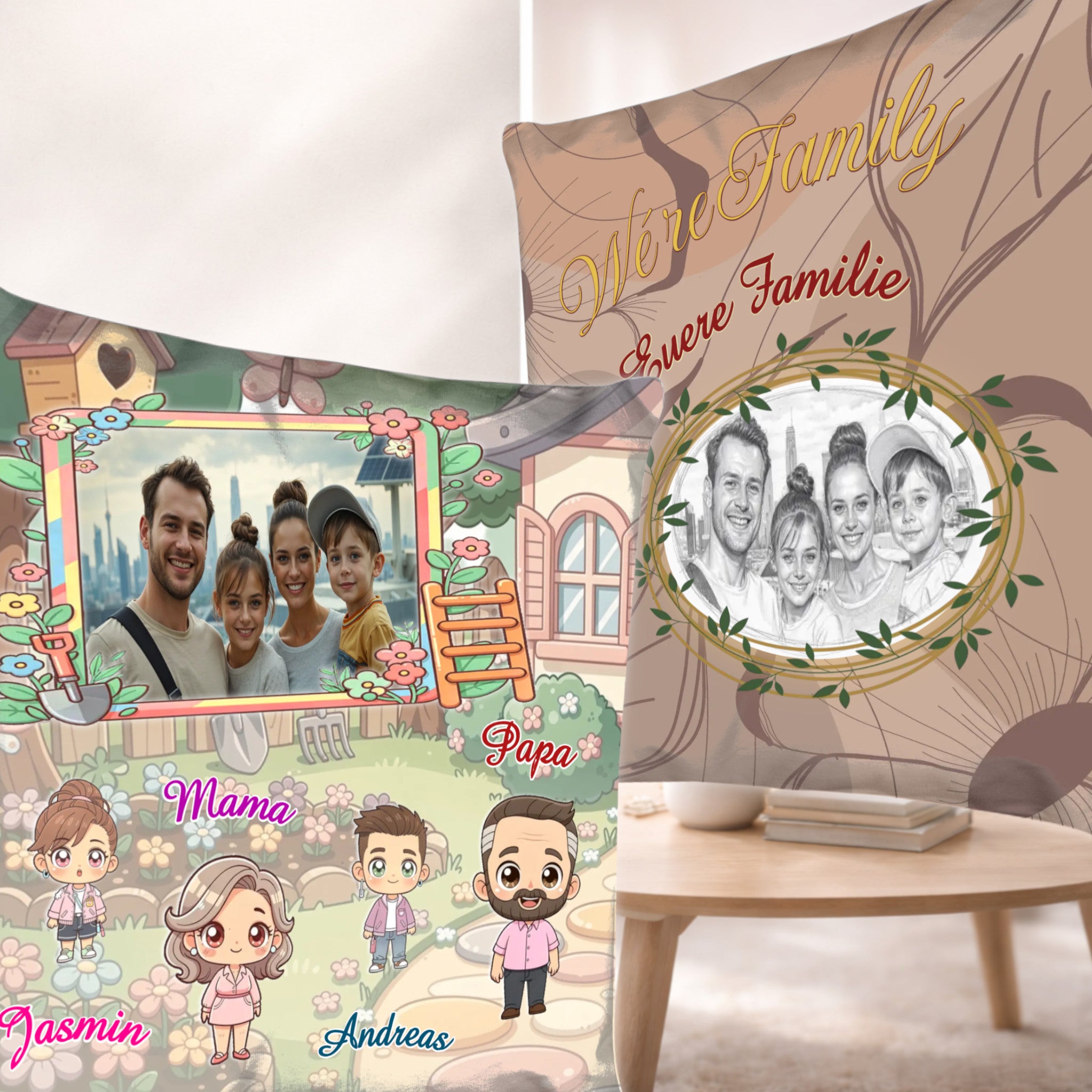 kissen-40x40cm-personalisiert-mit-foto-als-portrait-oder-familie-als-comic-charakter-mit-namen