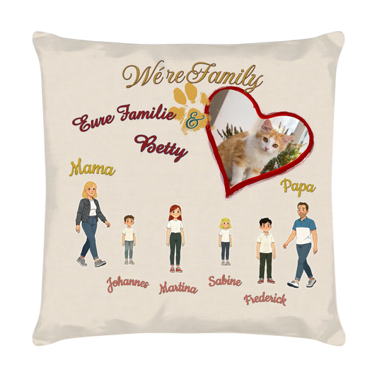 fotokissen-katze-mit-illustrierter-familie-mit-namen-und-foto-von-katze-40x40-cm-vorderseite