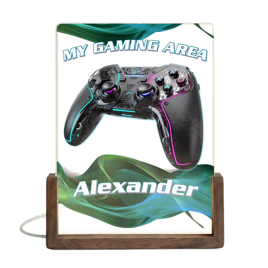 gaming-area-motiv-mit-controller-tuerkisen-pinken-akzenten-und-gruen-blauem-wellendesign
