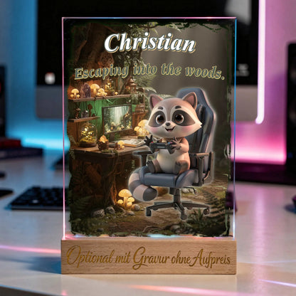 personalisierter-gaming-aufsteller-mit-name-und-wunschtier-waschbaer