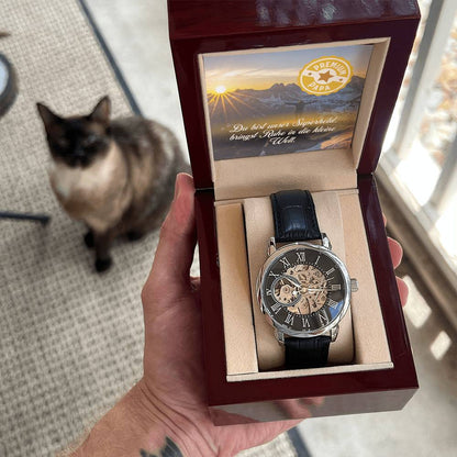 Herren Armbanduhr Automatik mit Grußkarte Premium Papa