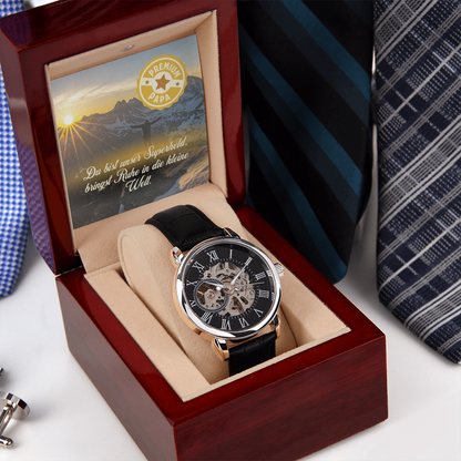 Herren Armbanduhr Automatik mit Grußkarte Premium Papa