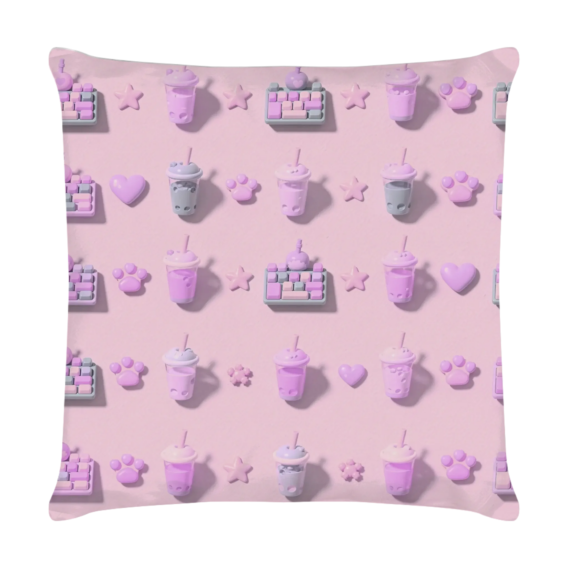 die-gemusterte-rueckseite-des-gaming-kissens-mit-hochwertigem-beidseitigen-druck-aus-mini-tastaturen-und-bubble-tea