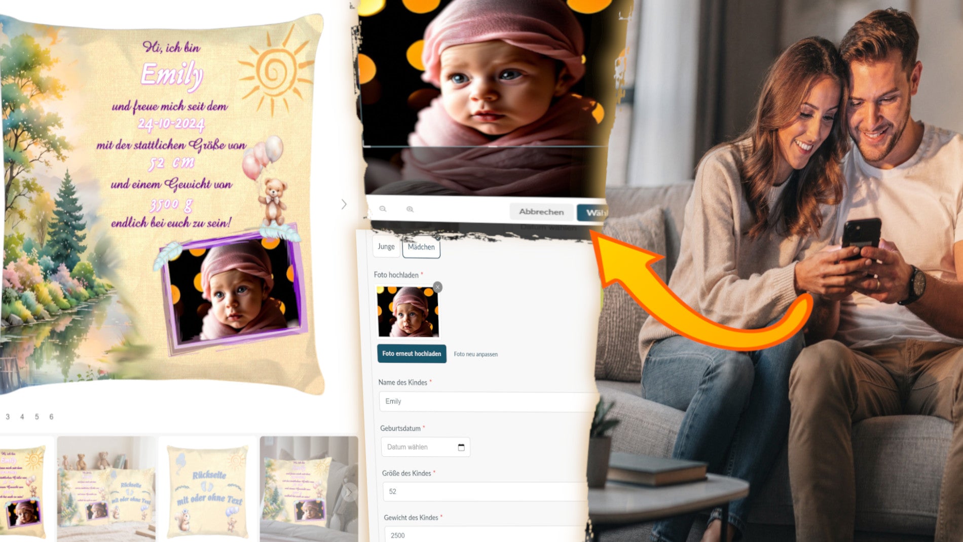 paar-personalisiert-babykissen-mit-geburtsdaten-und-foto-daneben-nahaufnahme-der-personalisierung