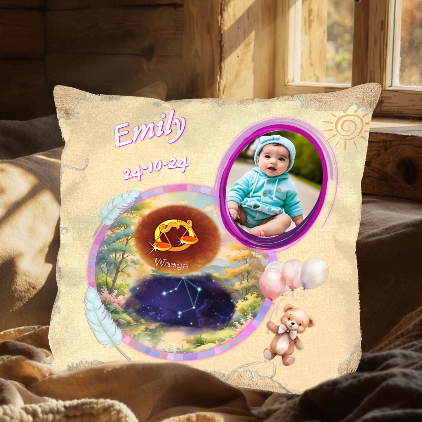 babykissen-40x40-mit-name-foto-und-teddybaer-design