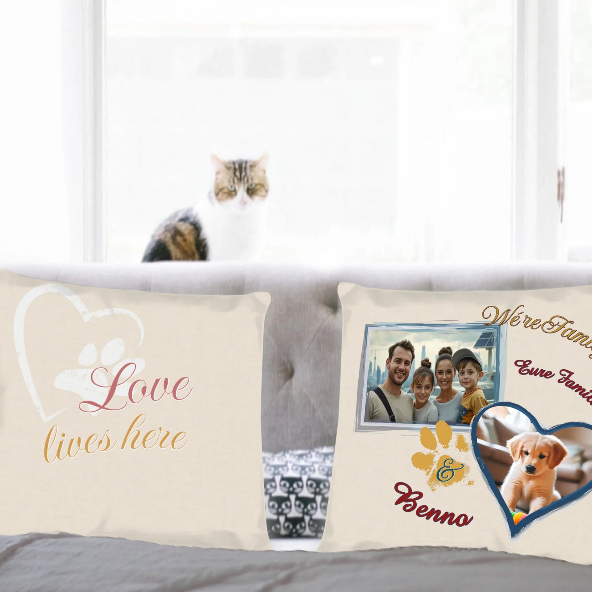 kissen-familie-hund-mit-2-fotos-hundefoto-mit-herz-rahmen-40x40-cm-vorderseite-und-rueckseite-auf-couch