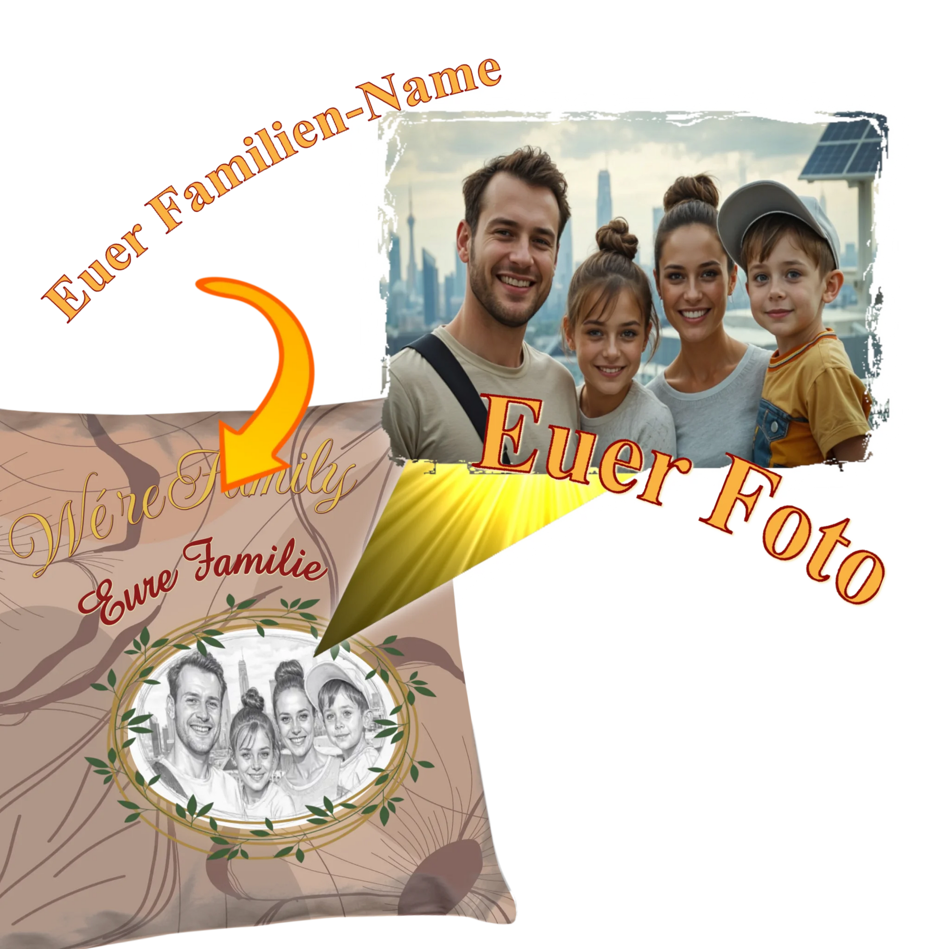 kissen-familie-detail-personalisierung-mit-foto-als-zeichnung-40x40-cm-braun-vorderseite