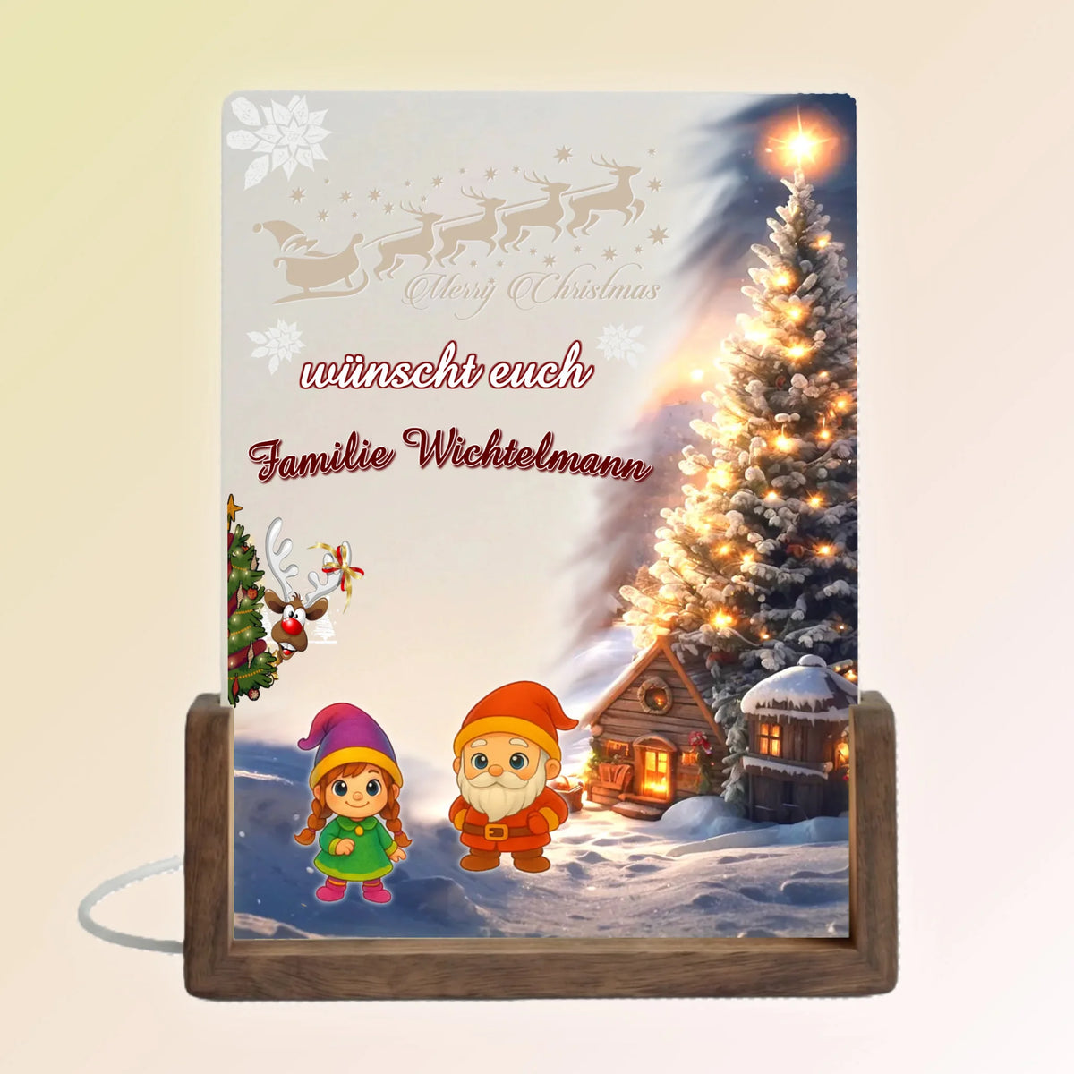 led-lampe-personalisiert-15x20cm-weihnachtsdeko-fuer-den-flur-mit-namen-wichtel-und-weihnachtliche-landschaft