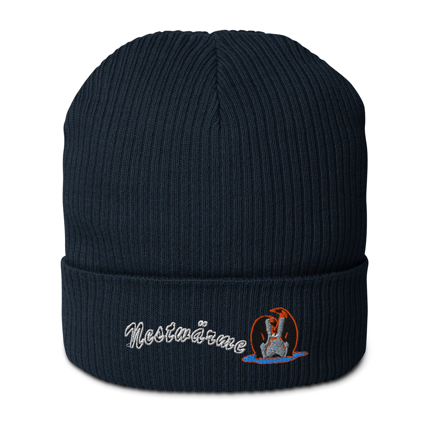 mütze-beanie-baumwolle-bestickt-mit-motiv-nestwärme-pinguin-navy