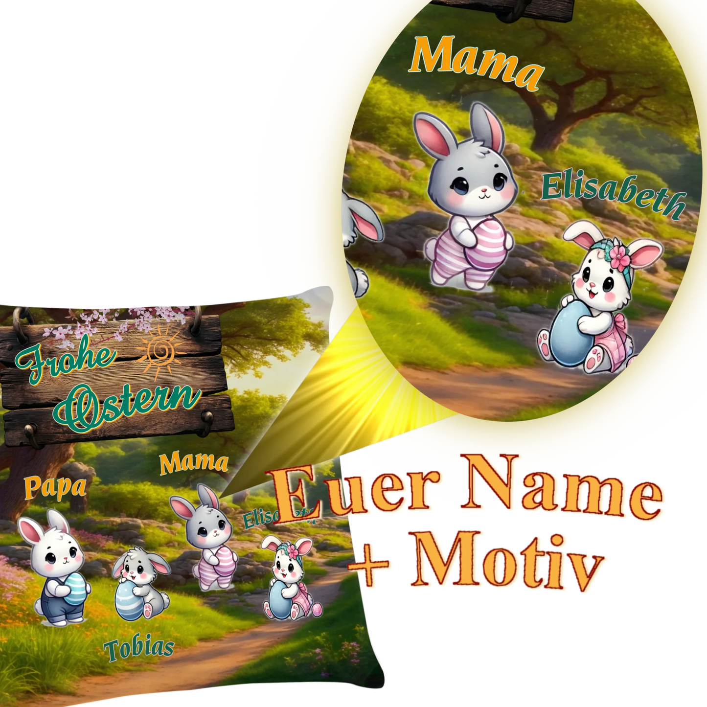 osterkissen-familie-40x40-detail-personalisierung-mit-namen-und-osterhasen-motiv-zu-jedem-namen