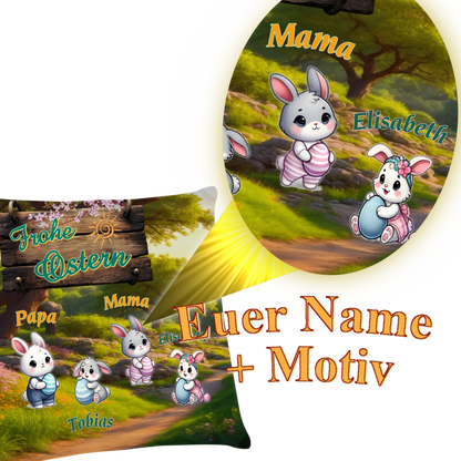 osterkissen-familie-40x40-detail-personalisierung-mit-namen-und-osterhasen-motiv-zu-jedem-namen