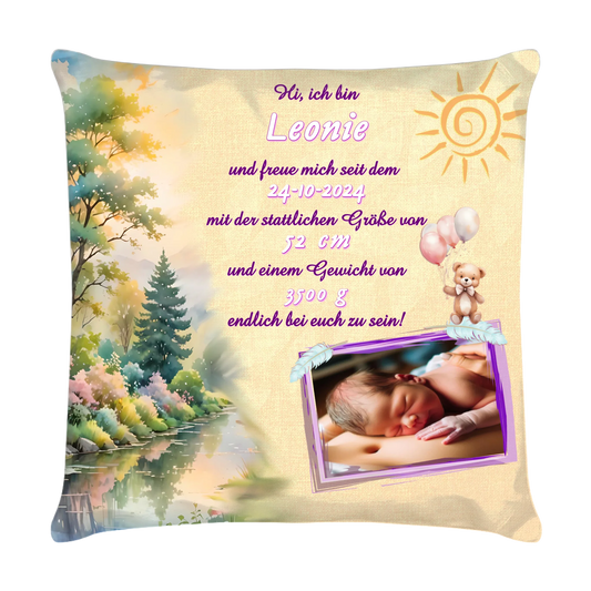 personalisiertes-kissen-40x40-cm-zur-geburt-maedchen-mit-foto-und-name
