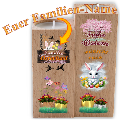 personalisierte-teelichthalter-aus-holz-mit-familienname-als-osterdeko-fuer-tisch-und-hauseingang