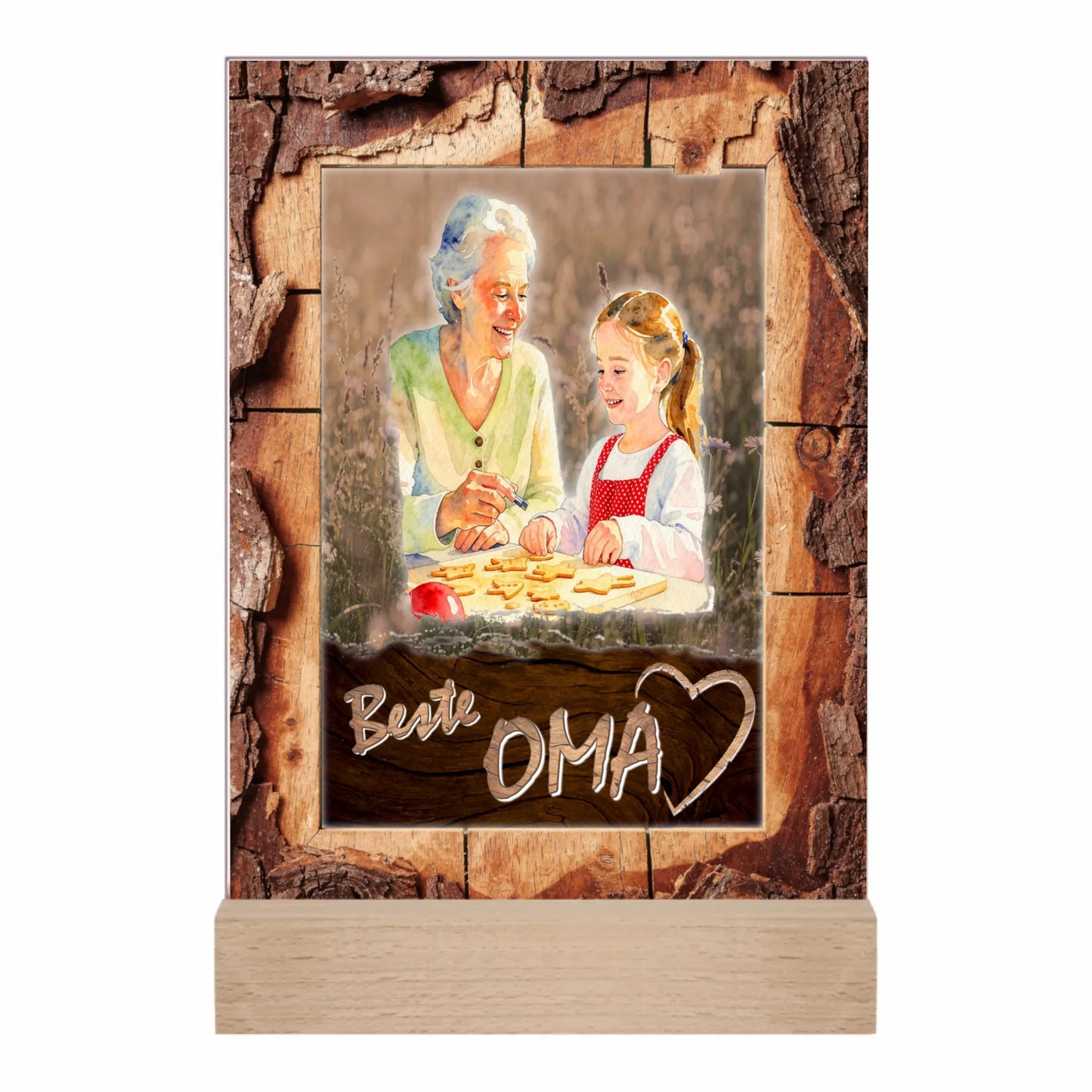 personalisiertes-acrylglas-15x20cm-beste-oma-mit-auarell-bild-aus-hochgeladenem-foto