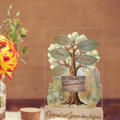 personalisiertes-acrylglas-geschenk fuer familie - familienbaum zum muttertag geburtstag