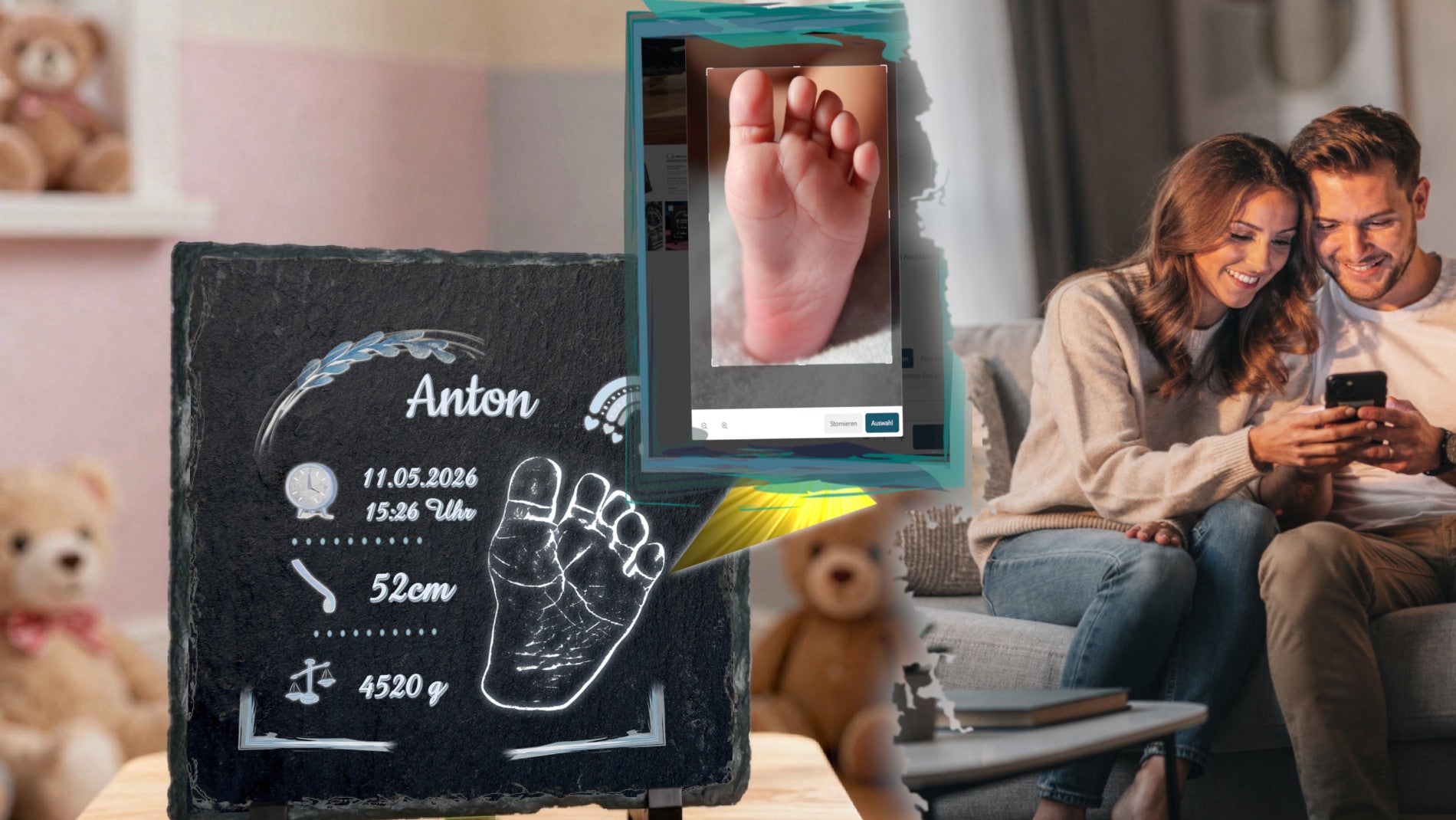schieferplatte-zur-geburt-mit-fussabdruck-aus-eigenem-foto-generiert-und-personalisierten-geburtsdaten-detailansicht-der-personaliierung