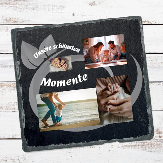 personalisierte-schieferplatte-quadratisch-15x15-cm-design-mit-drei-fotos-undausgewählten-motiv-und-schriftzug-unsere-schönsten-momente