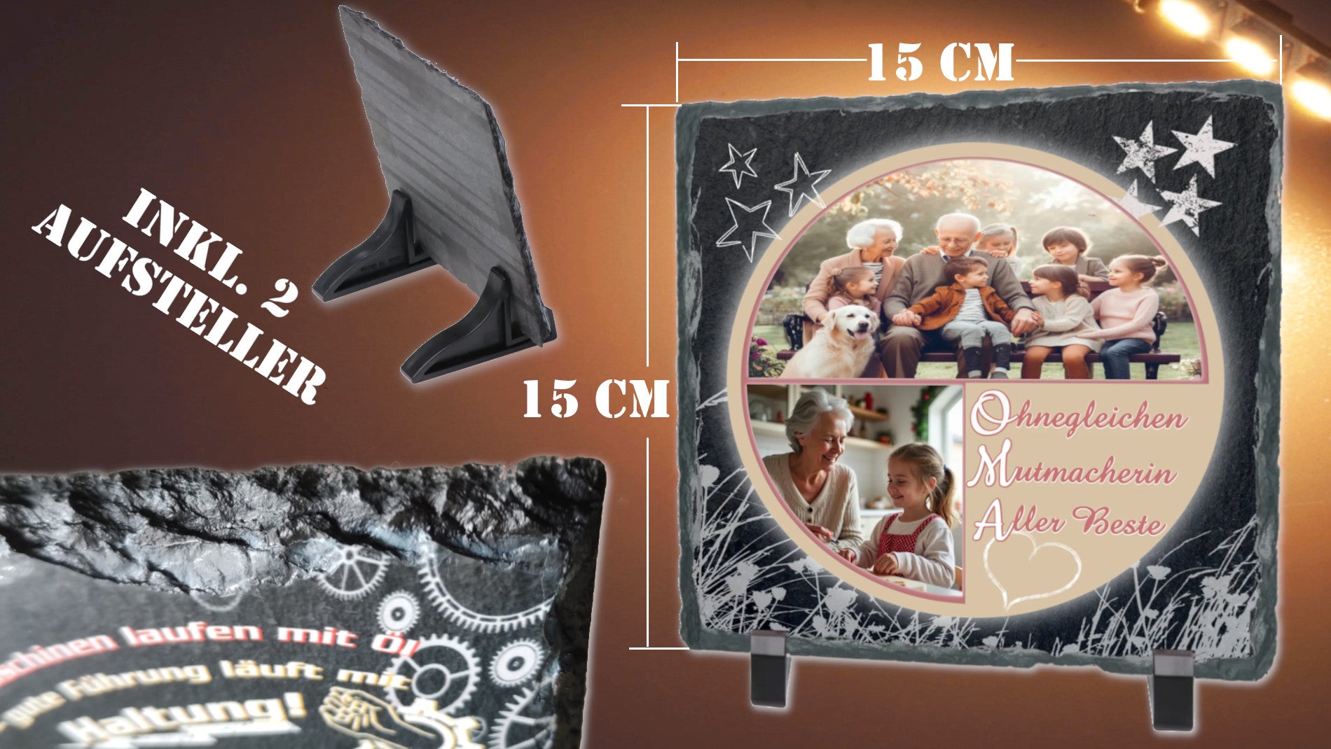 details-personalisierte-schieferplatte-15x15cm-mit-standfuss-und-nahaufnahme-kante-der-schiefertfel