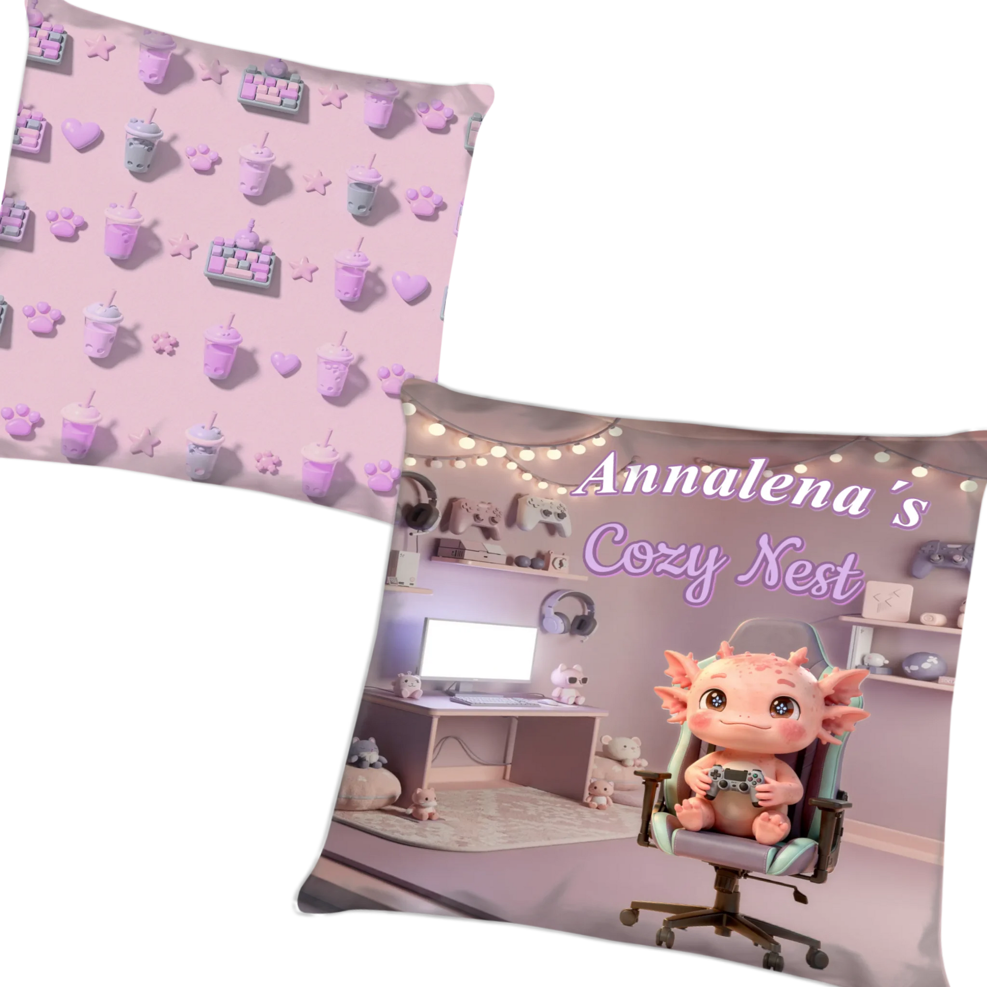 produkt-mockup-des-suessen-gamer-kissens-40x40-in-pastell-rosa-mit-auswaehlbaren-tier-designs