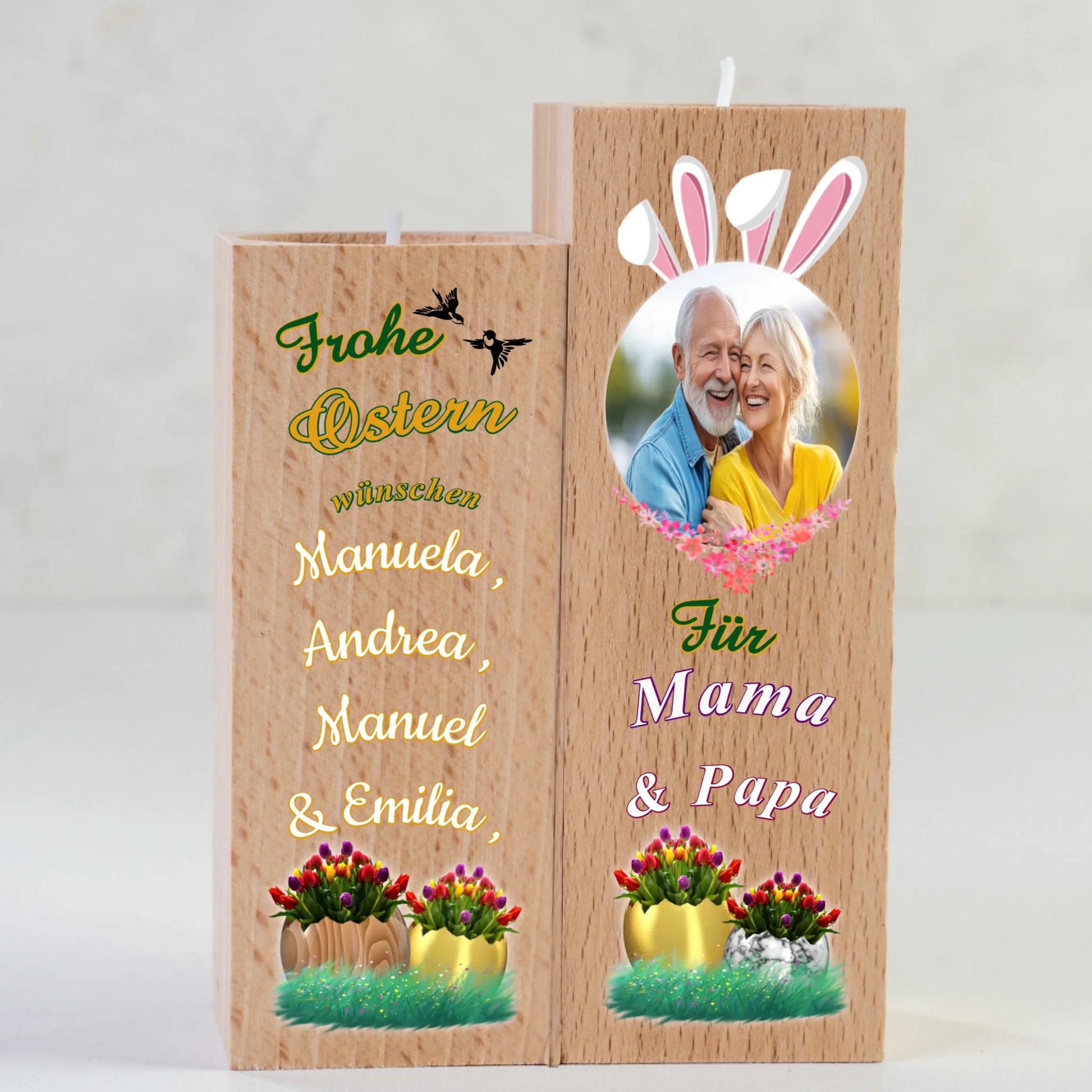 fotogeschenk-fuer-eltern-zu-ostern-2er-set-personalisierte-teelichthalter-mit-foto-und-namen-aus-holz