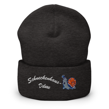 muetze-mit-breitem-bund-dunkelgrau-bestickt-mit-motiv-lustige-schnecke-und-schriftzug-schneckenhaus-deluxe