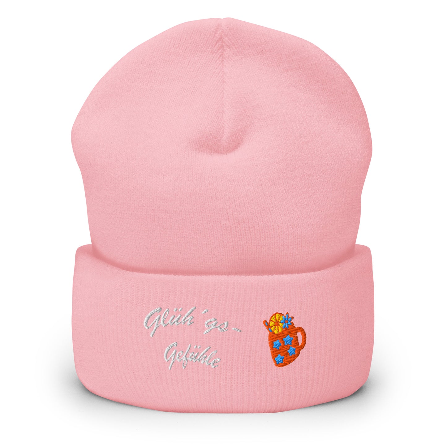 muetze-mit-breitem-bund-pink-bestickt-mit-motiv-gluehweintasse-und-schriftzug-gluehgs-gesfuehle