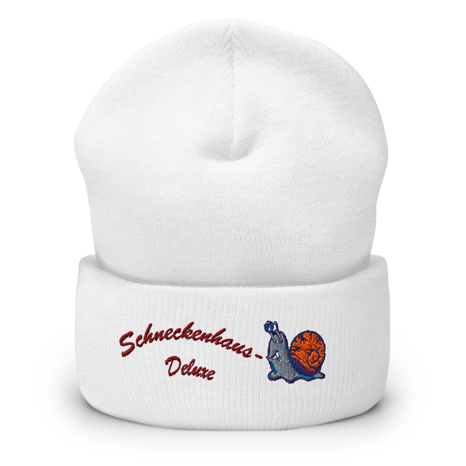 muetze-mit-breitem-bund-weiss-bestickt-mit-motiv-lustige-schnecke-und-schriftzug-schneckenhaus-deluxe