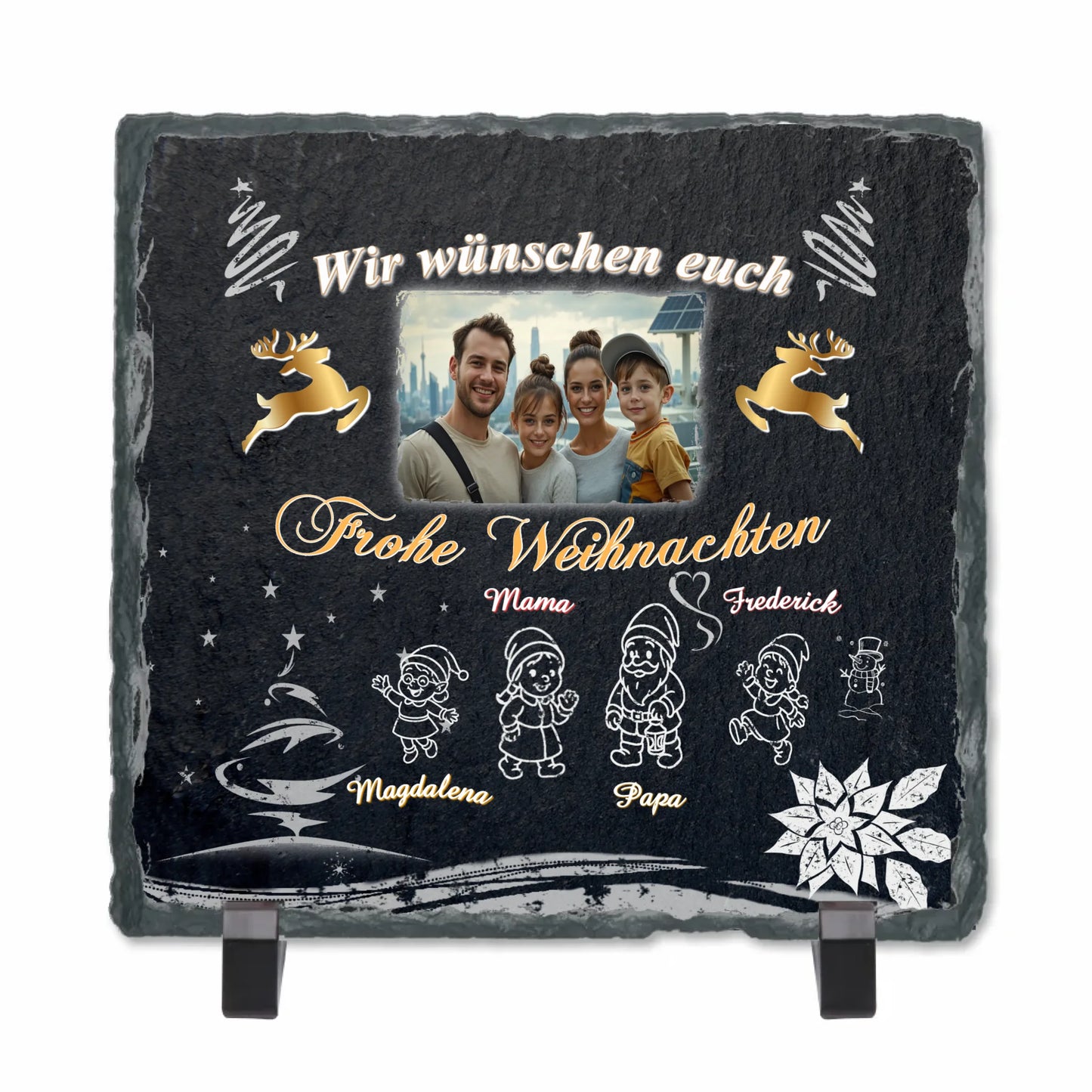 personalisierte-schieferplatte-15x15cm-mit standfuss-als-weihnachtsdeko-fensterbank-mit-wichtel-motiven-zu-namen